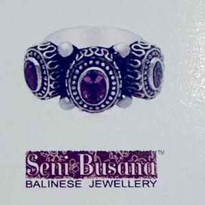 Amethyst & Solid Sterling Silver .925 Cocktail Ring NWT